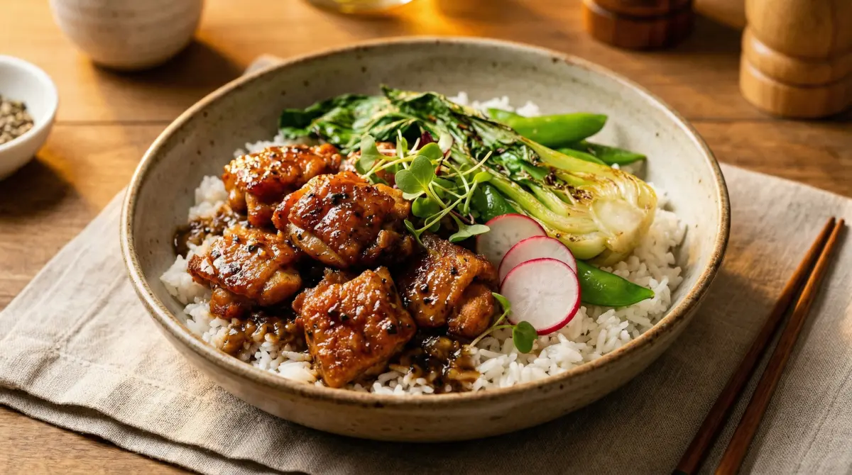 黑椒鸡腿盖饭 - 人气食谱